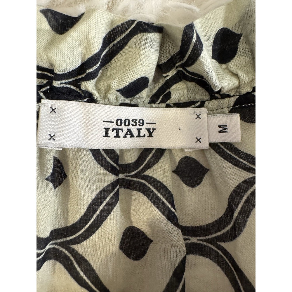 0039 Italy Milly Long Dress 100% Cotton Tiered Mixed Print Maxi Lagenlook Medium - Picture 12 of 14